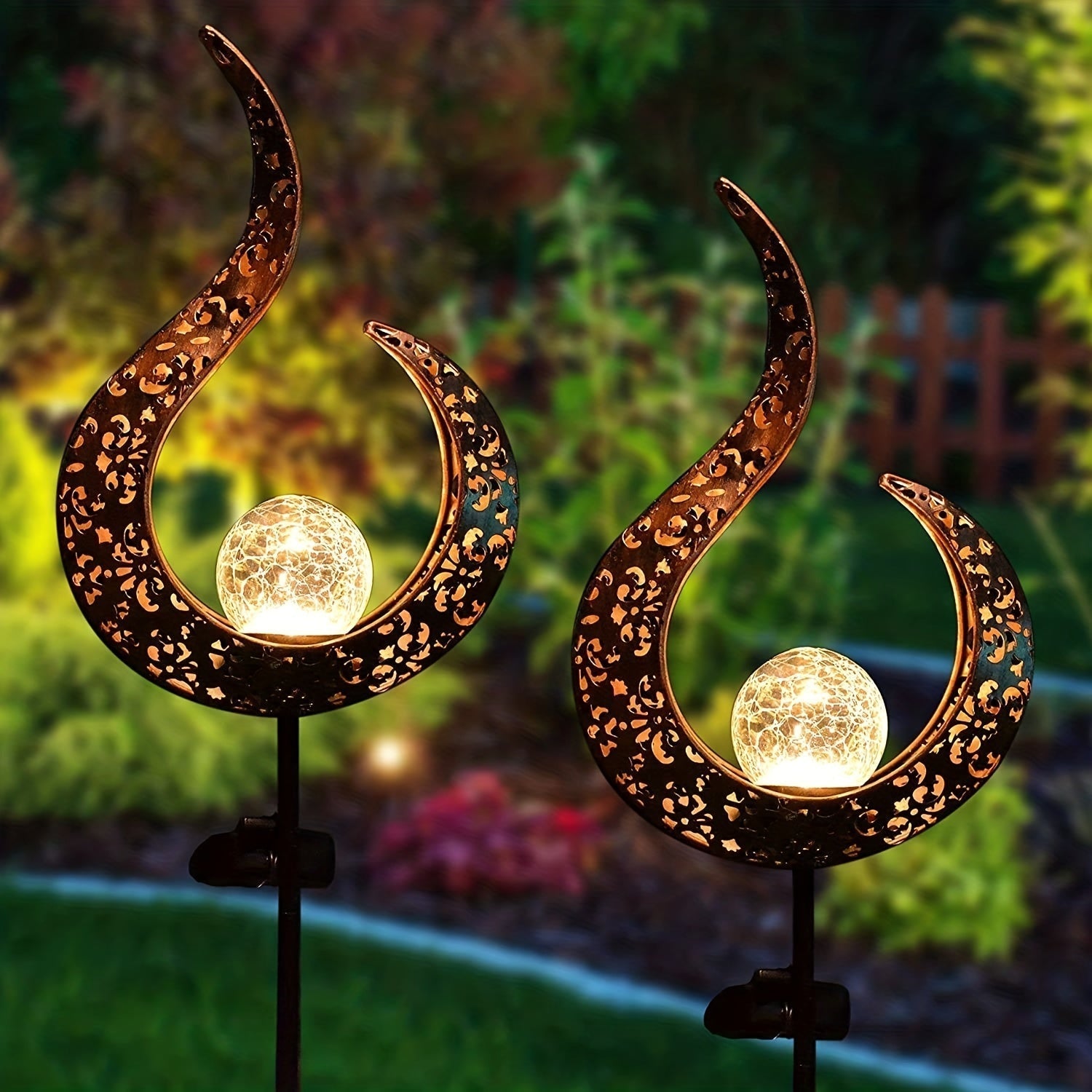 Solar-Powered Cracked Glass Garden Stake Light (IP65 Waterproof)