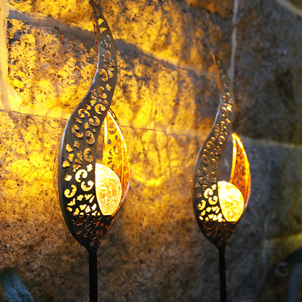 Solar-Powered Cracked Glass Garden Stake Light (IP65 Waterproof)