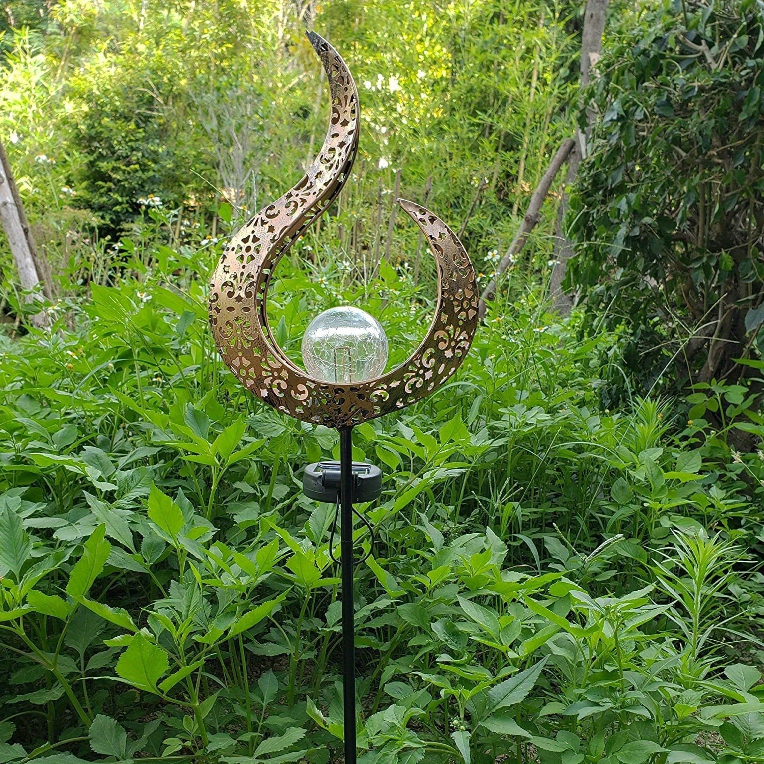 Solar-Powered Cracked Glass Garden Stake Light (IP65 Waterproof)
