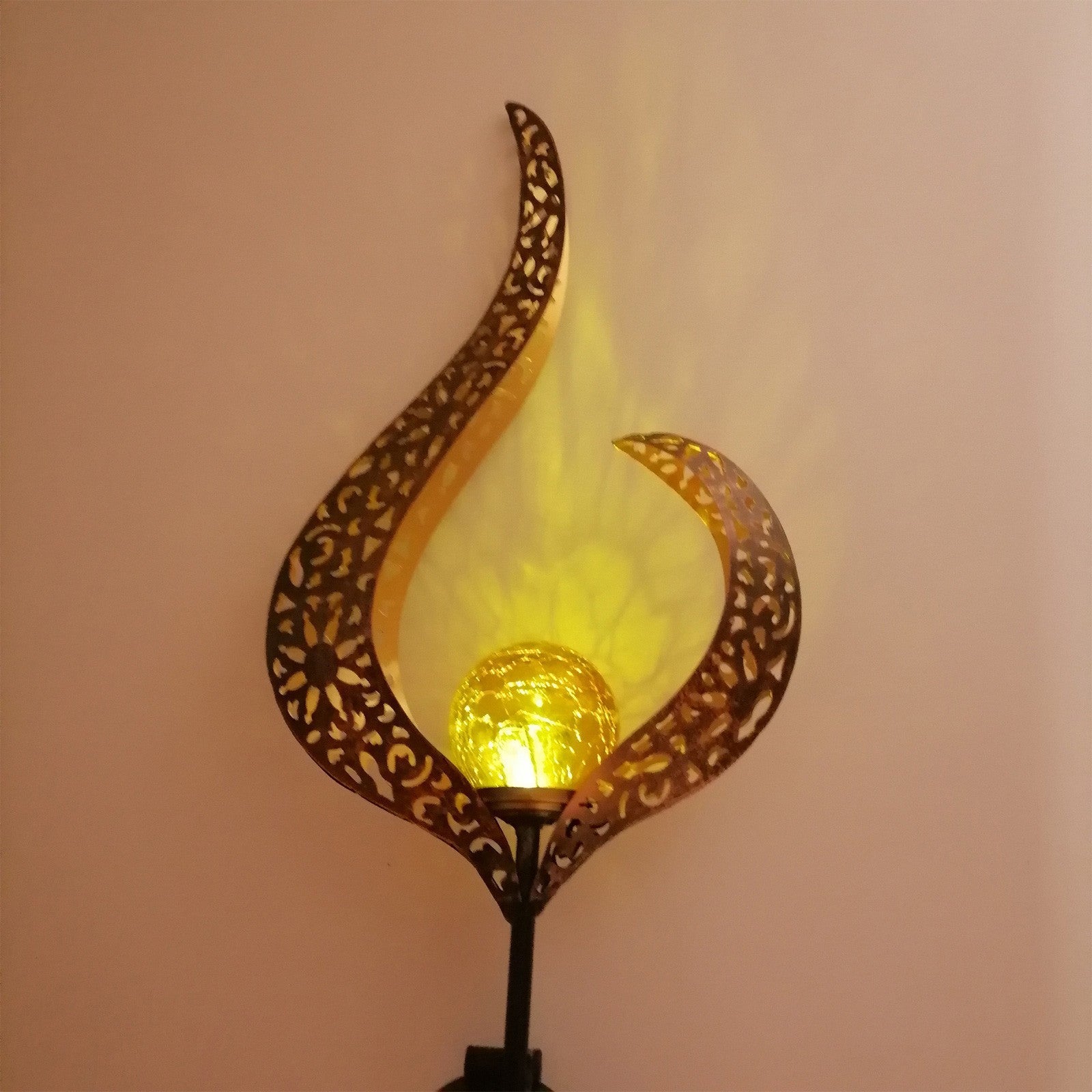Solar-Powered Cracked Glass Garden Stake Light (IP65 Waterproof)