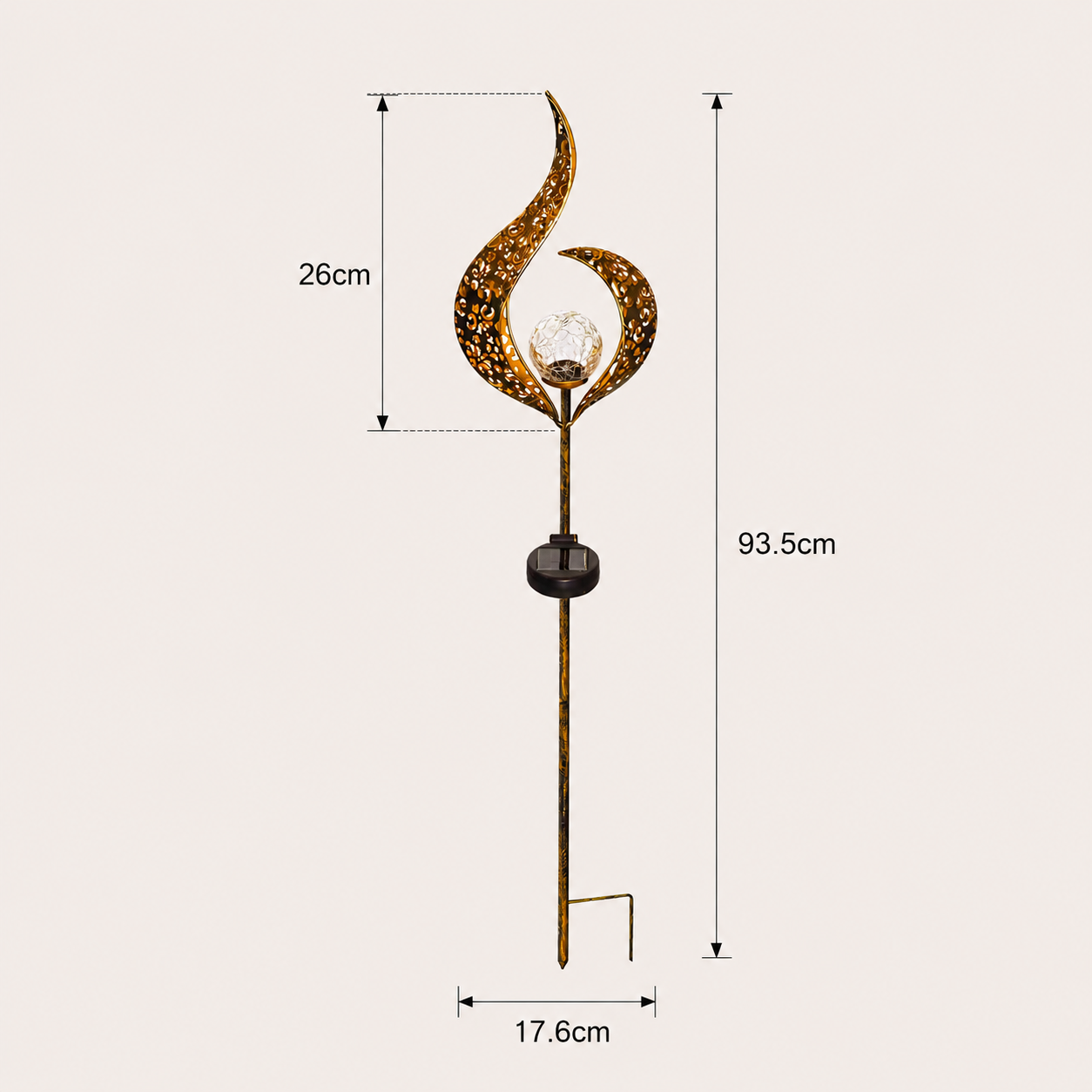Solar-Powered Cracked Glass Garden Stake Light (IP65 Waterproof)