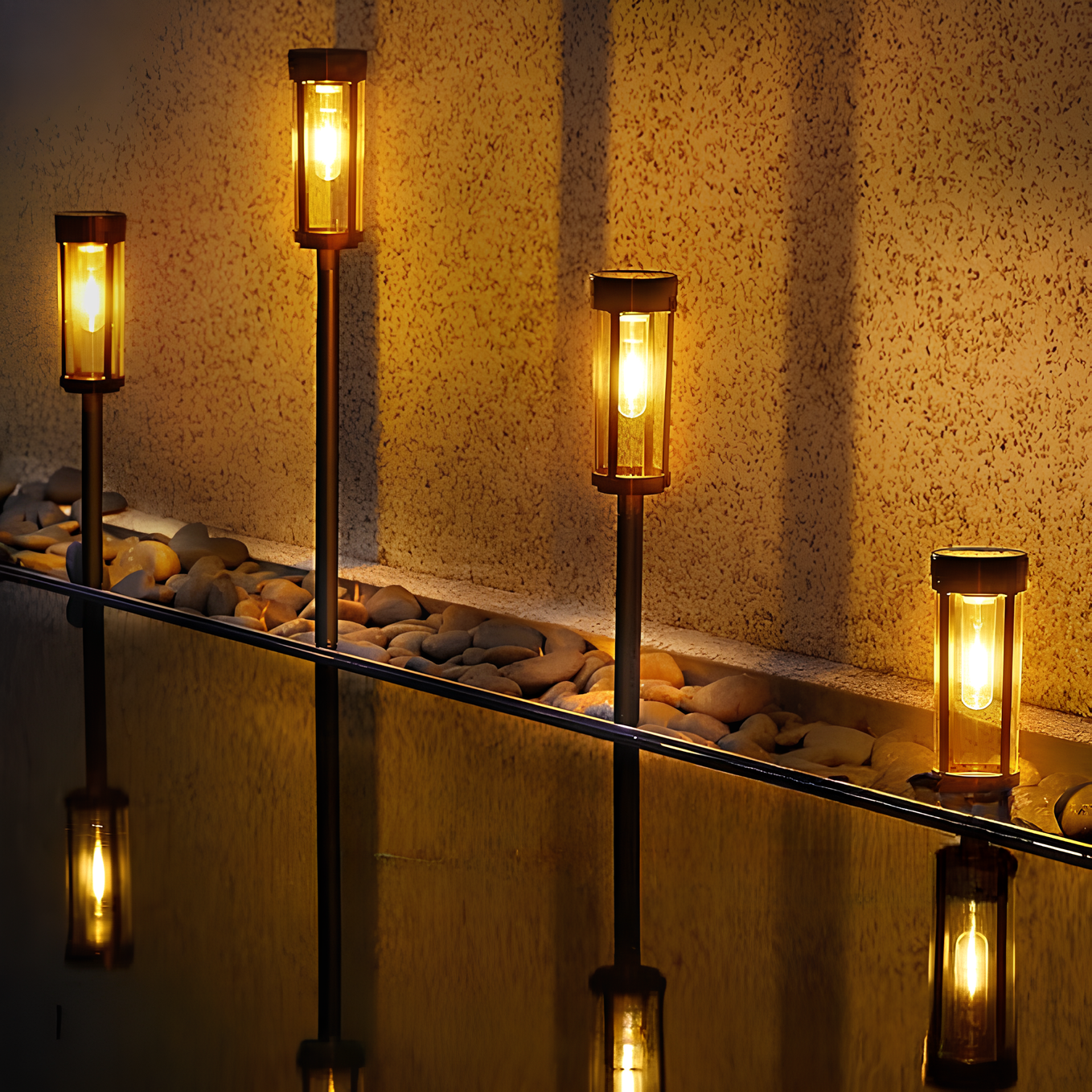 Solar-Powered Flame-Effect Pathway Torch (Spike Mount)