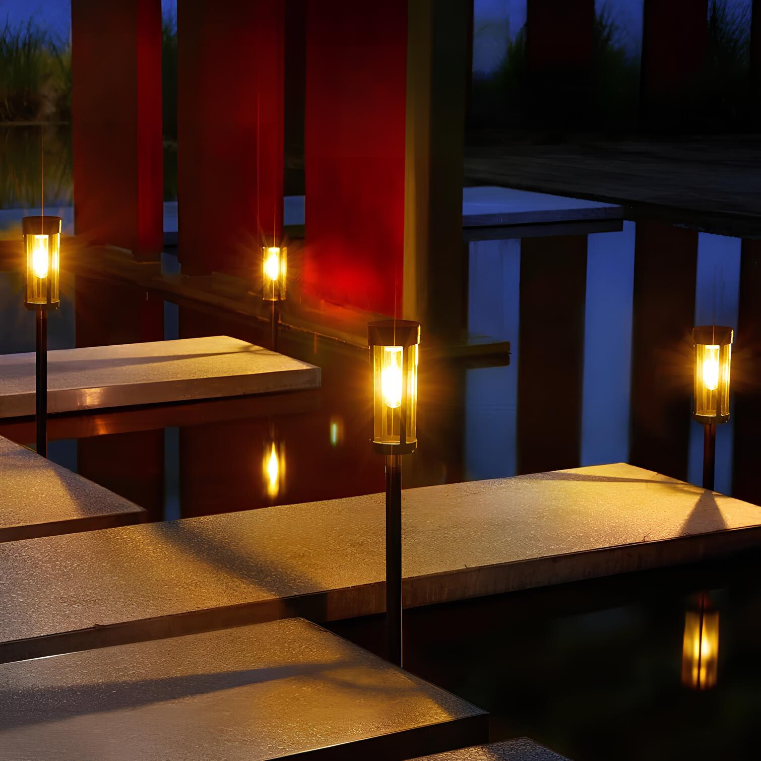 Solar-Powered Flame-Effect Pathway Torch (Spike Mount)