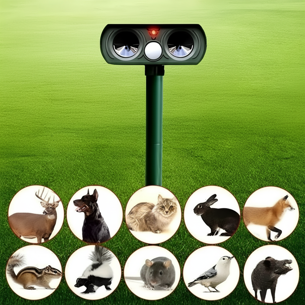 Solar-Powered Motion-Activated Ultrasonic Pest Repeller