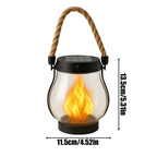Solar-Powered Realistic LED Flame Outdoor Lantern