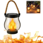Solar-Powered Realistic LED Flame Outdoor Lantern