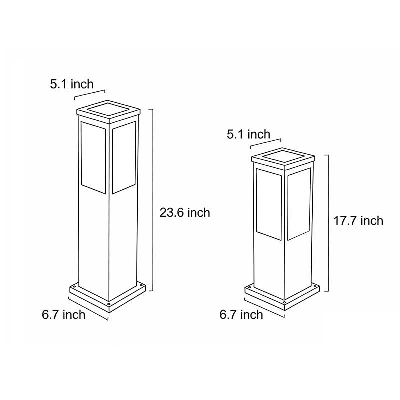 Solar-Powered Remote-Dimming IP65 Bollard Light