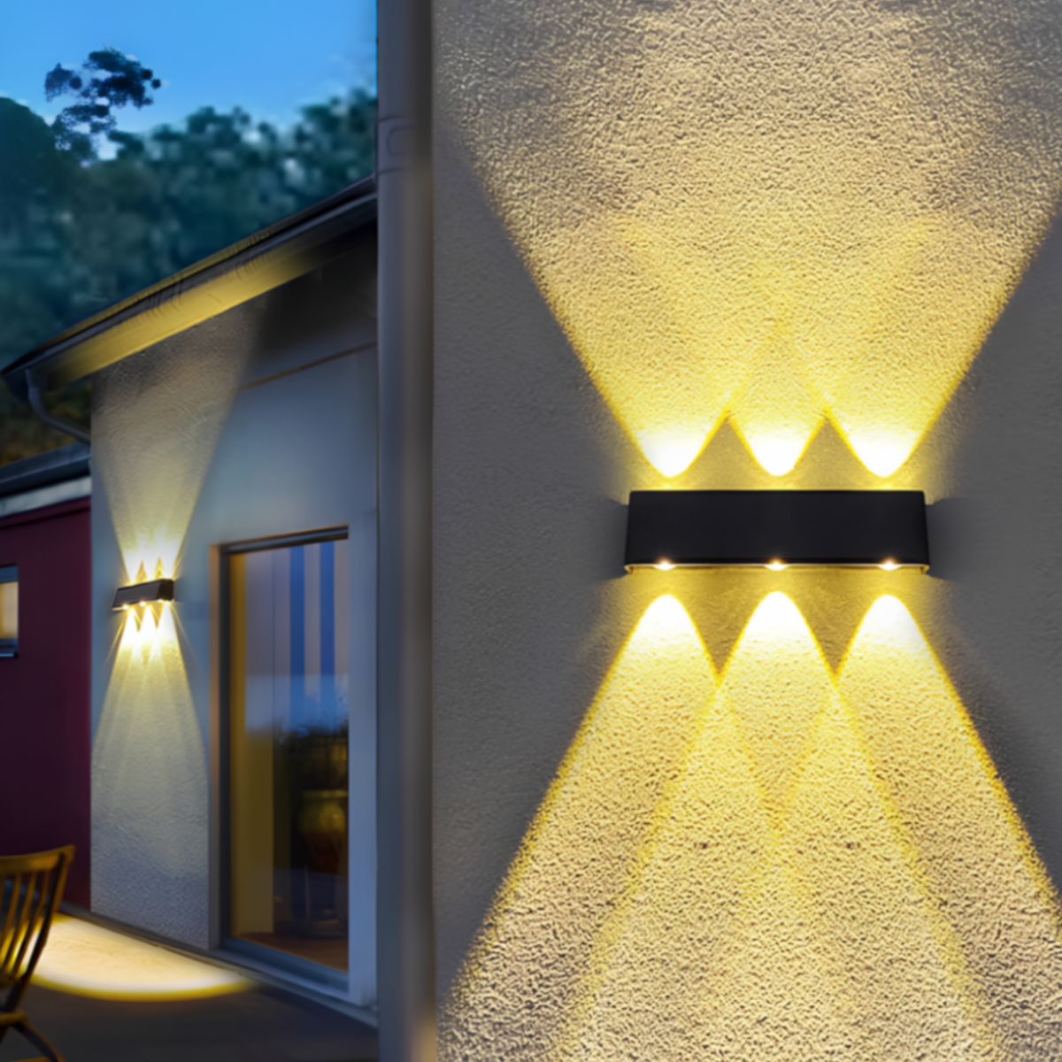 Solar-Powered Waterproof Up & Down Outdoor Wall Light