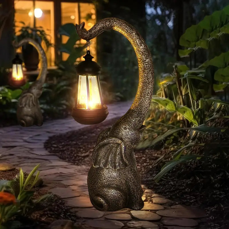 Solar-Powered Weather-Resistant Elephant Garden Lamp