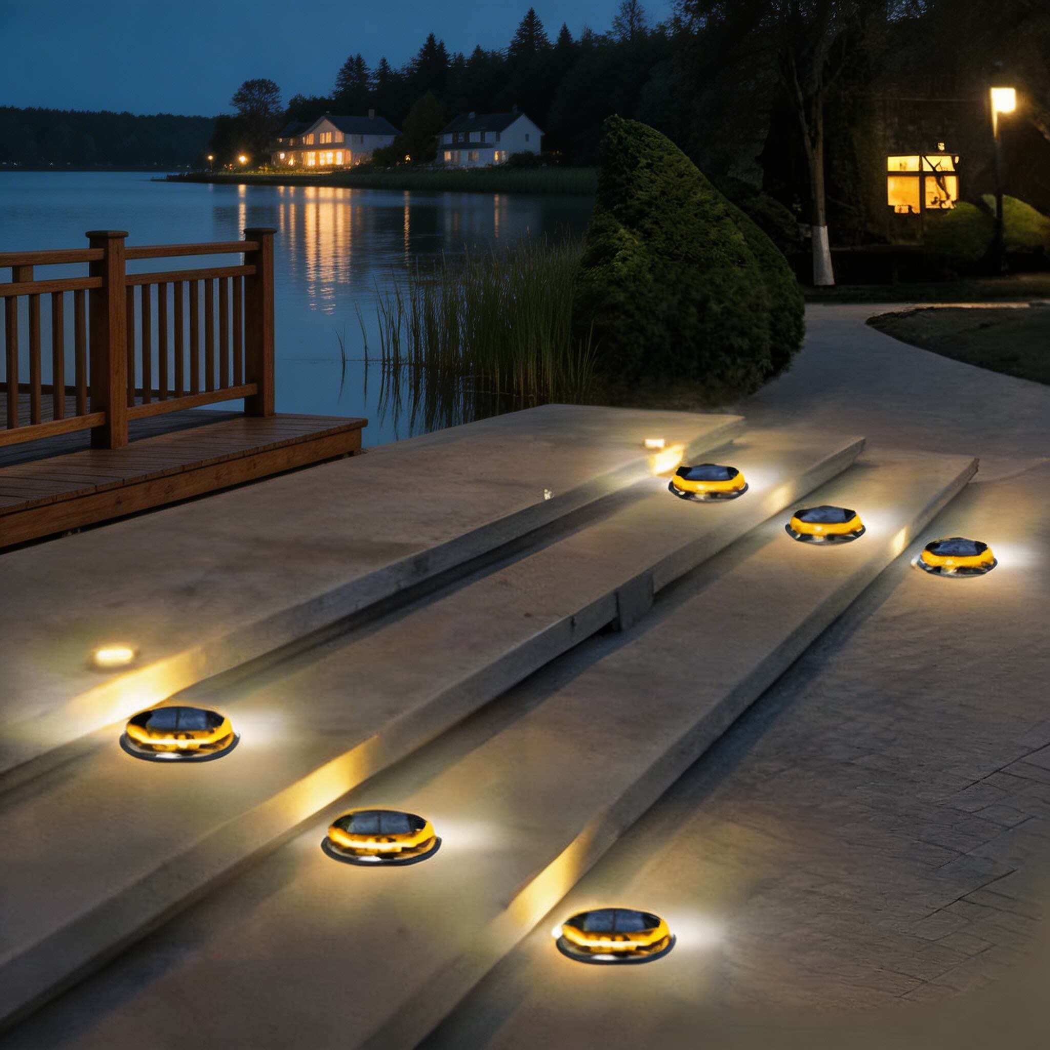 Solar-Powered Weather-Resistant LED Step Lights (4-Pack)