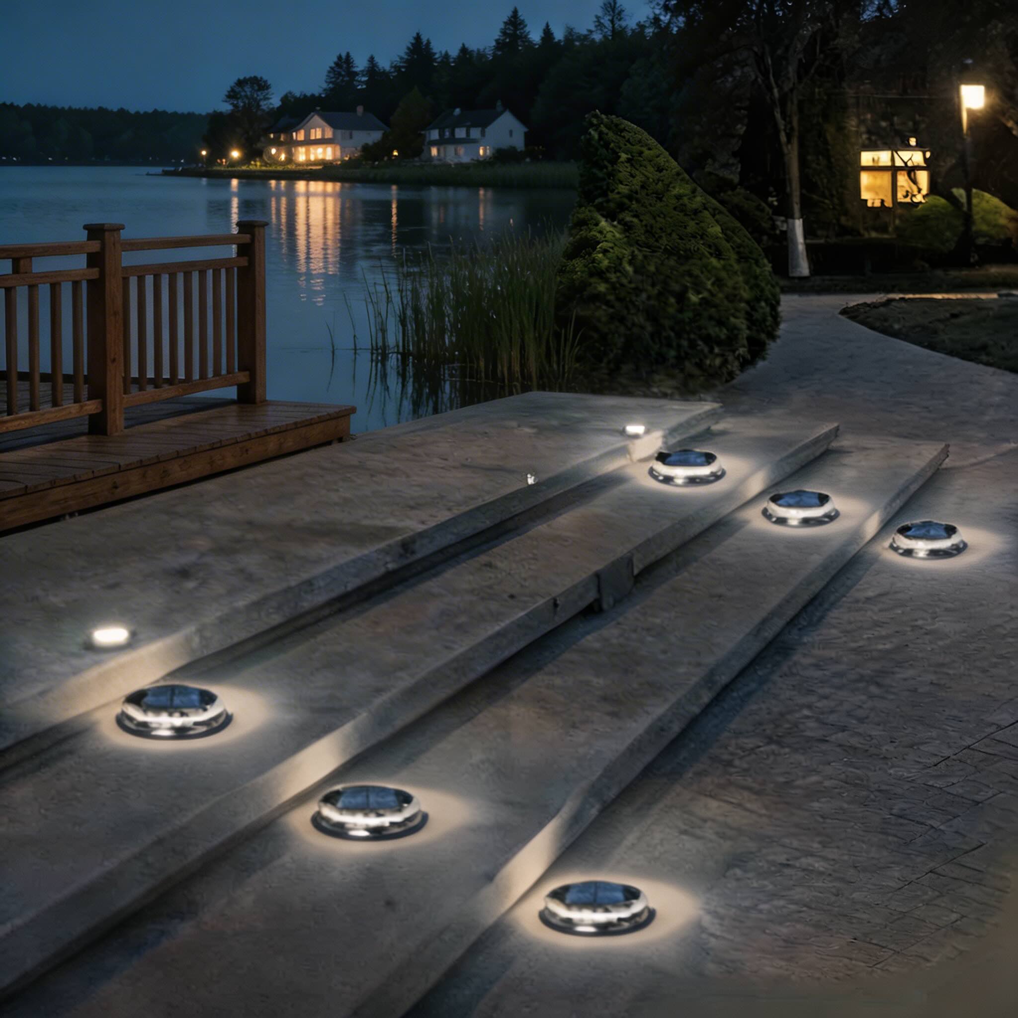 Solar-Powered Weather-Resistant LED Step Lights (4-Pack)
