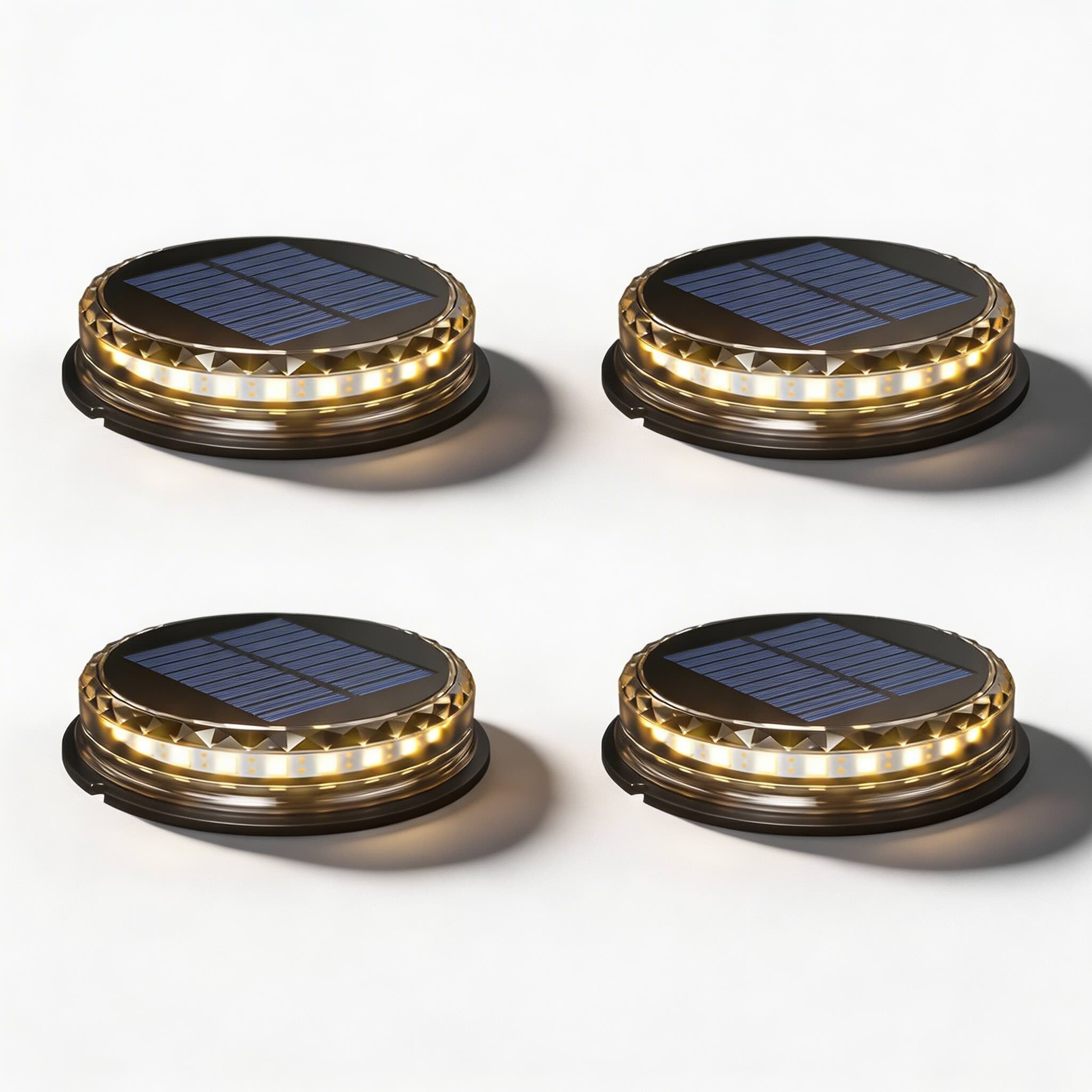 Solar-Powered Weather-Resistant LED Step Lights (4-Pack)