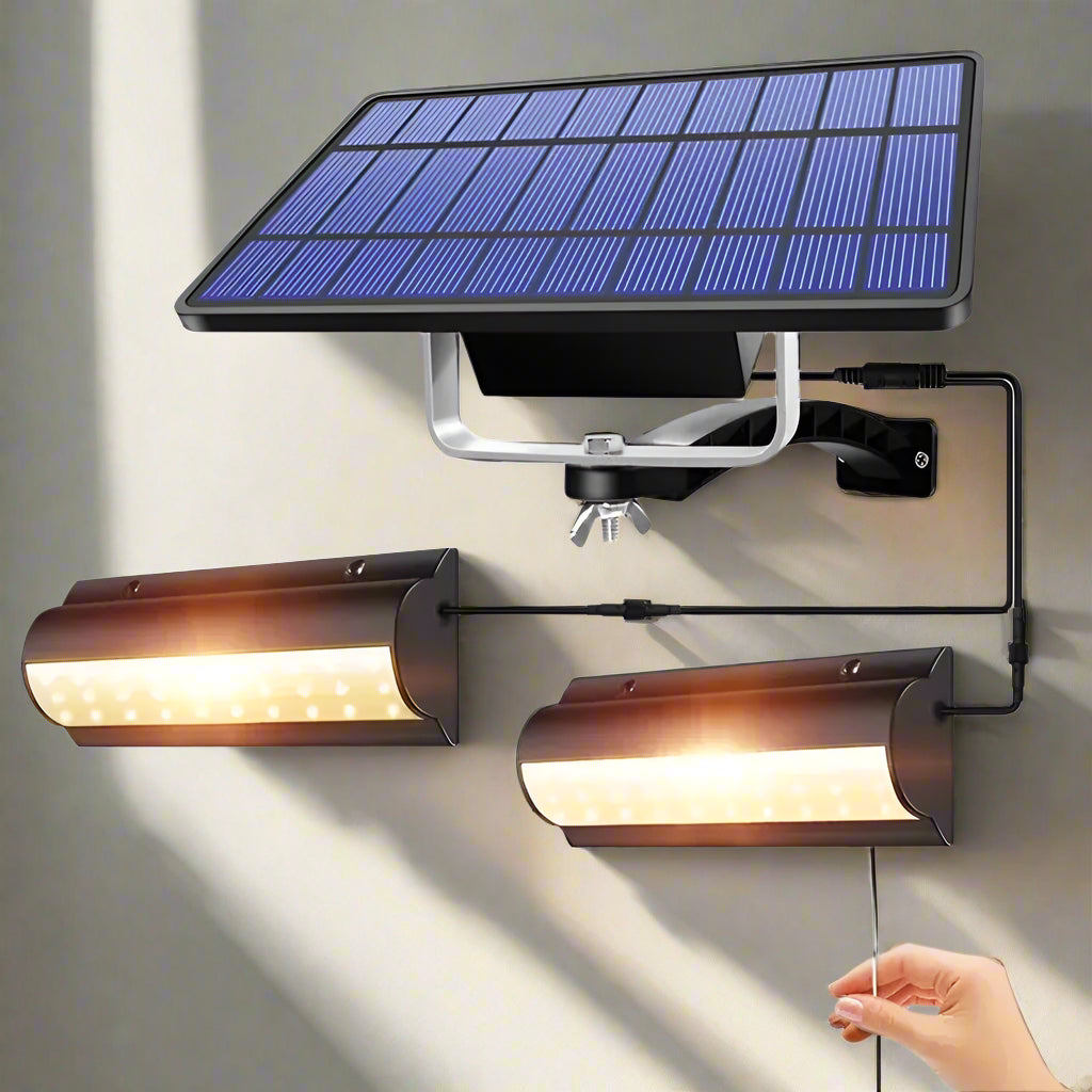 Solar-Powered Weatherproof Pull-Cord Pendant Light
