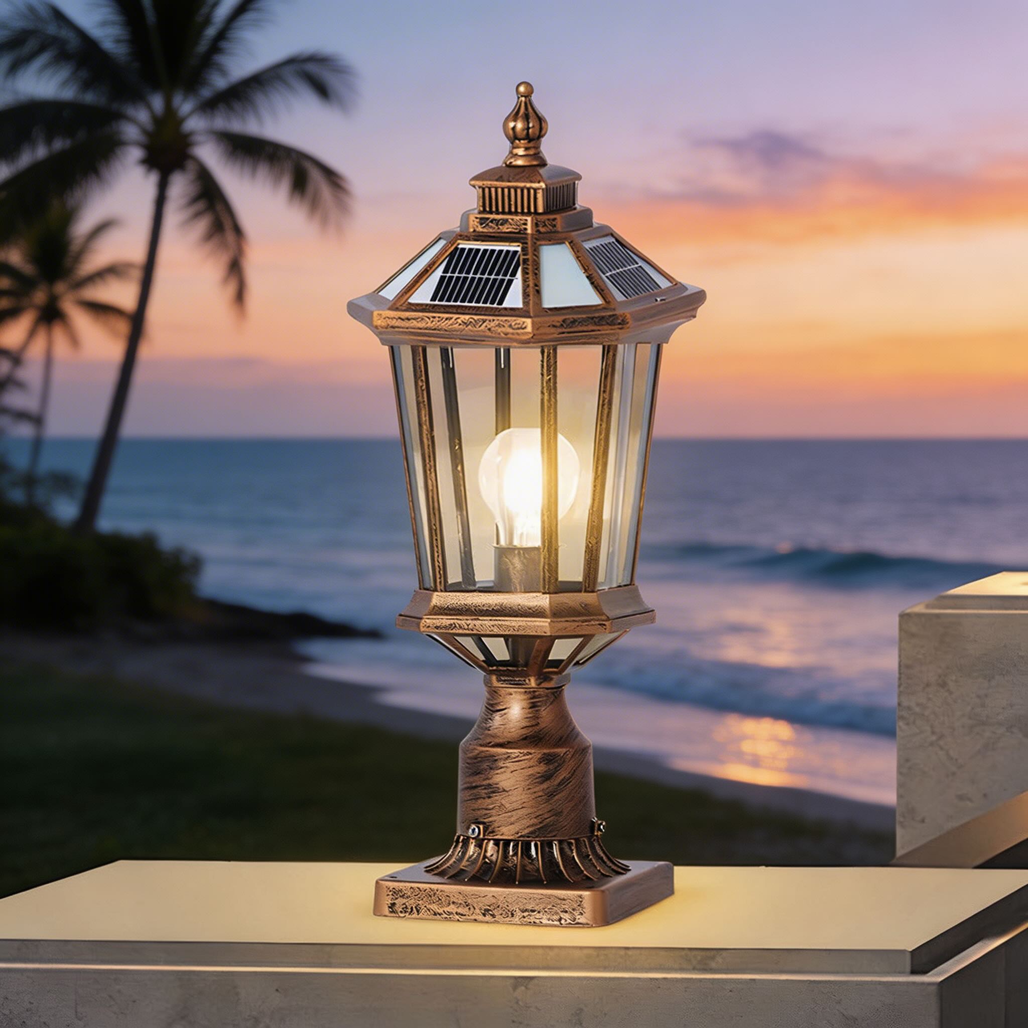 Solar Remote-Controlled Weatherproof Pillar Light