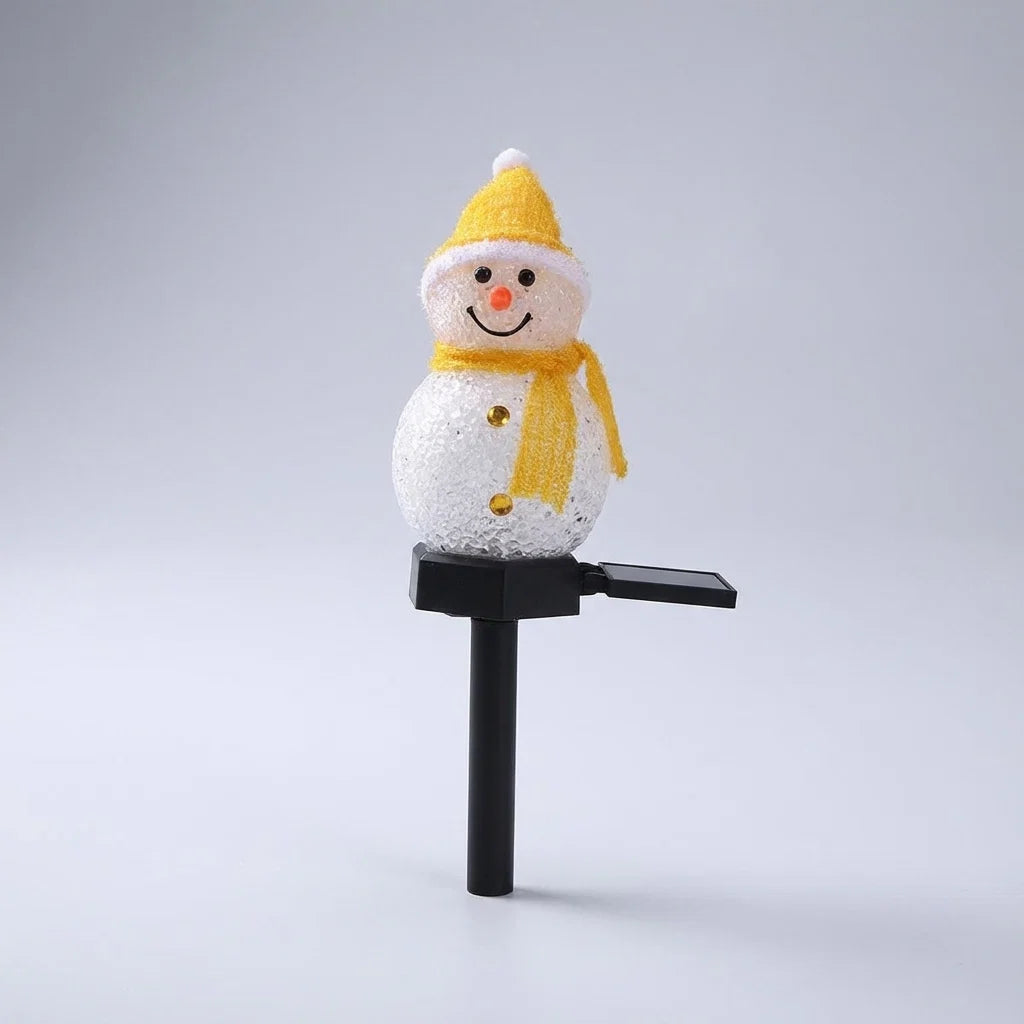 Solar Snowman Lawn Light Automatic Dusk Warm Glow