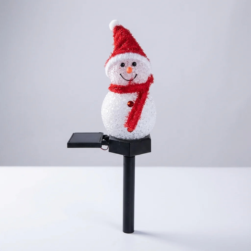 Solar Snowman Lawn Light Automatic Dusk Warm Glow