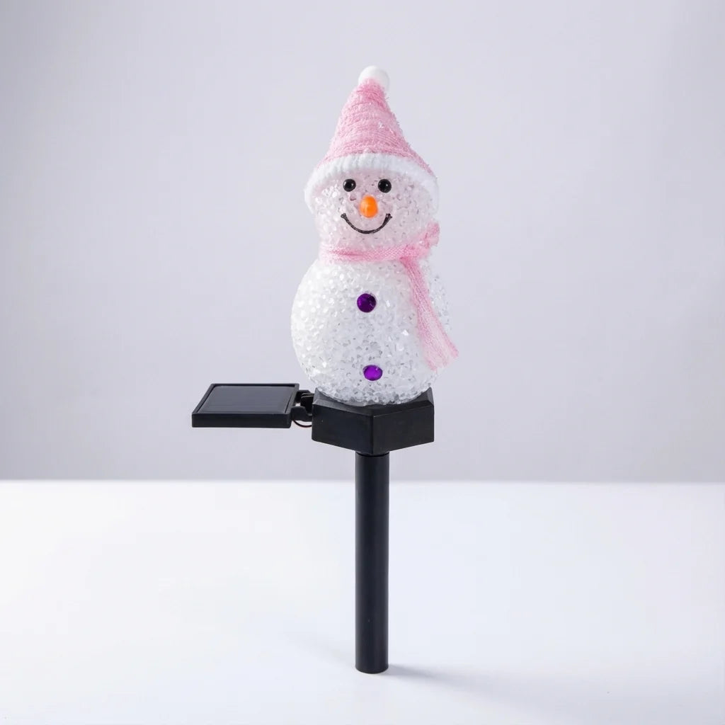 Solar Snowman Lawn Light Automatic Dusk Warm Glow