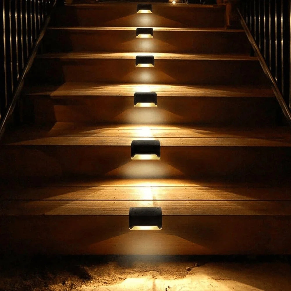Solar Stair Lights Dusk-to-Dawn IP65 Waterproof