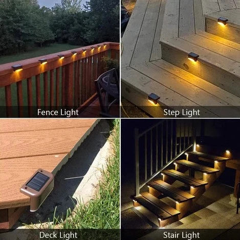 Solar Stair Lights Dusk-to-Dawn IP65 Waterproof