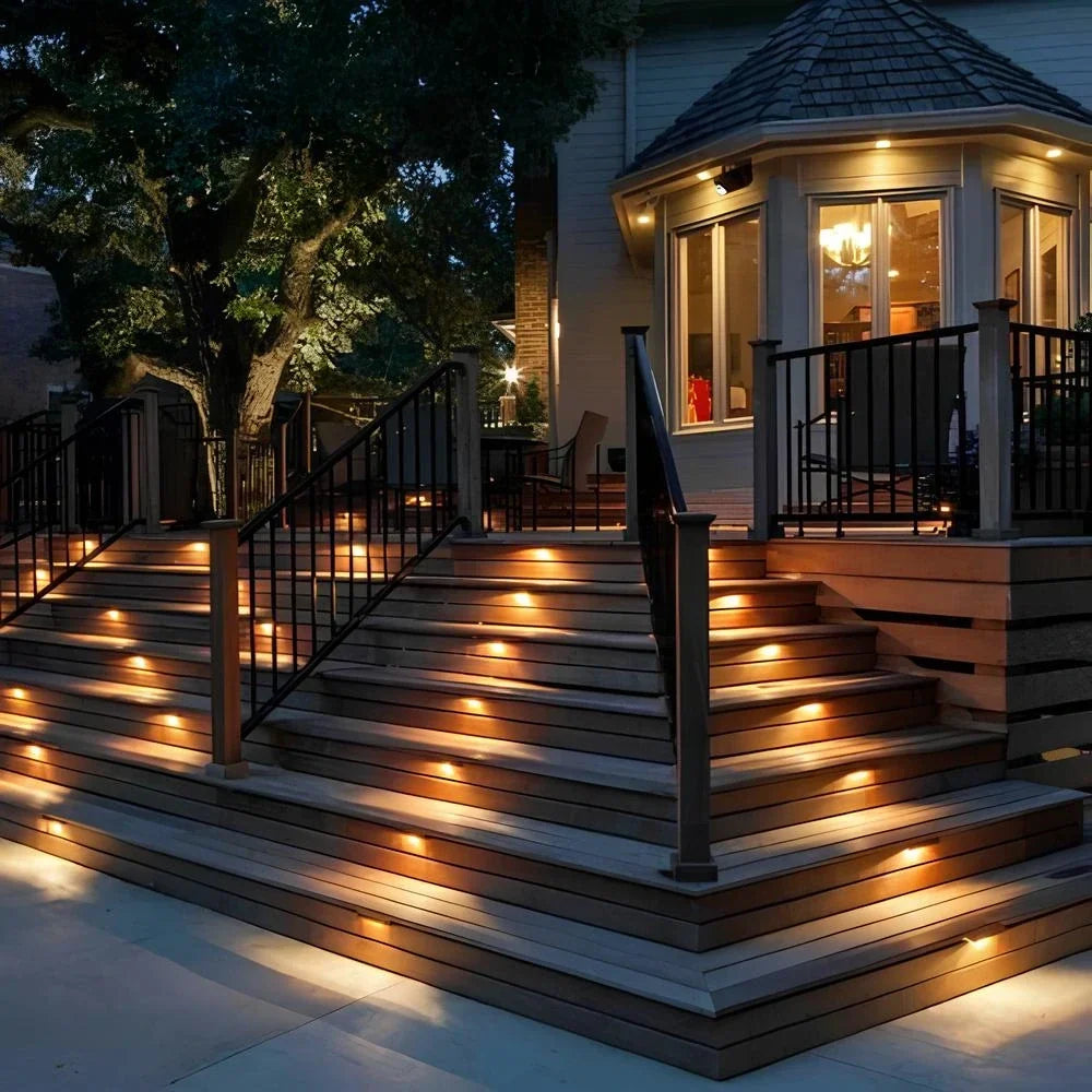Solar Step Lights Dusk-to-Dawn LED Weather-Resistant
