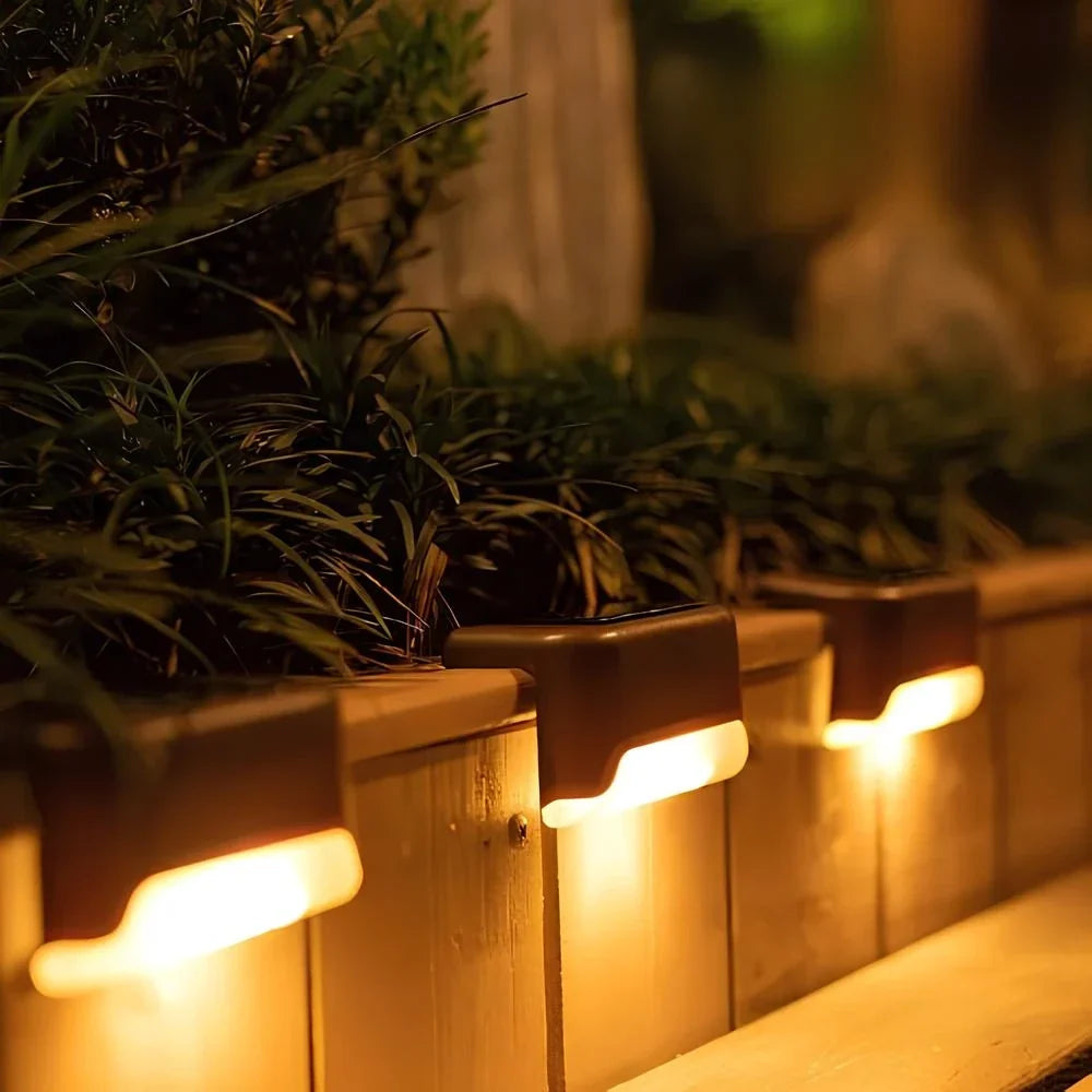 Solar Step Lights Dusk-to-Dawn LED Weather-Resistant