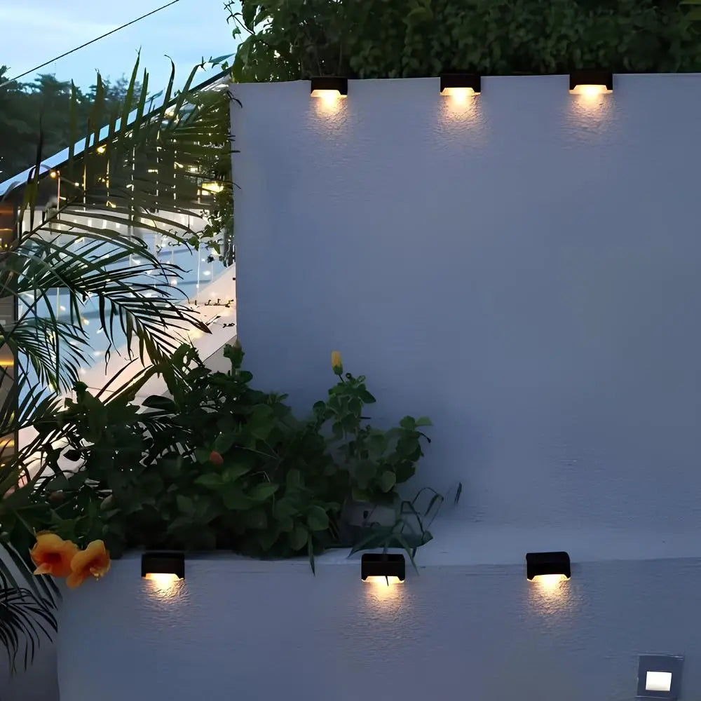 Solar Step Lights Dusk-to-Dawn LED Weather-Resistant