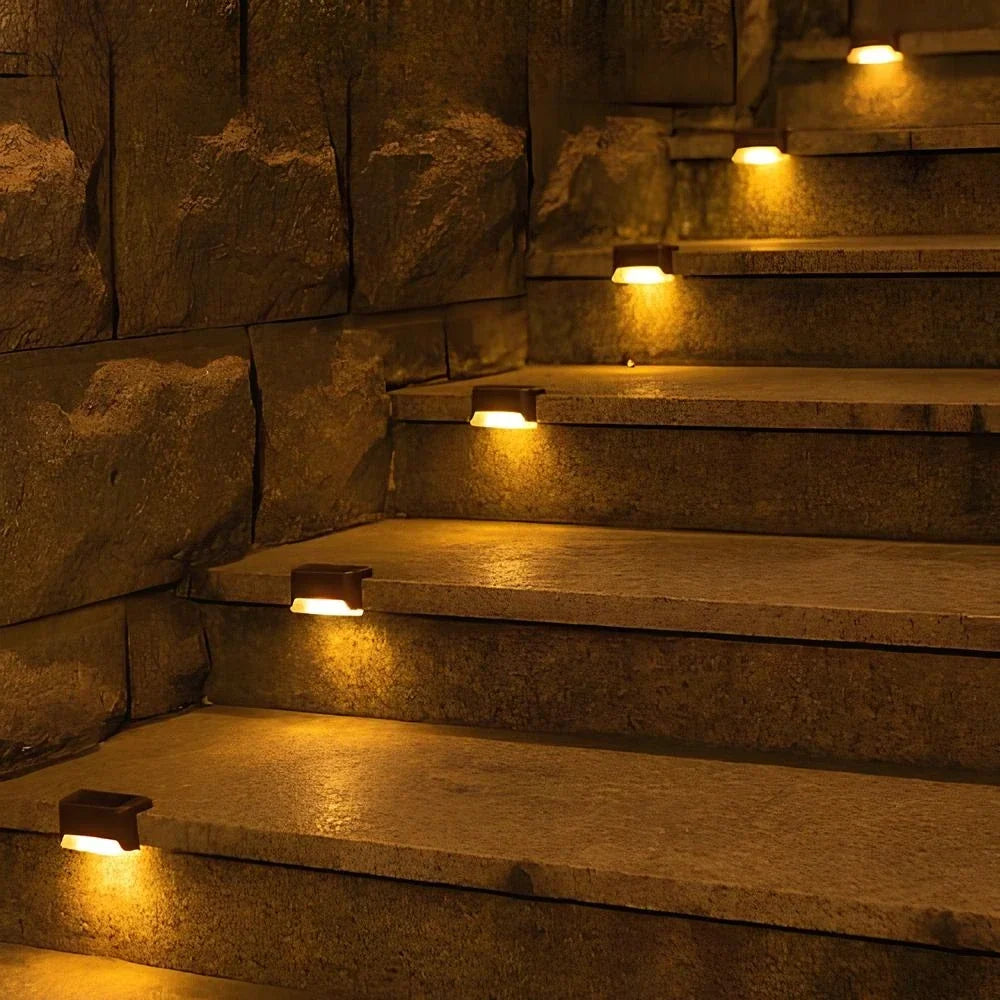 Solar Step Lights Dusk-to-Dawn LED Weather-Resistant