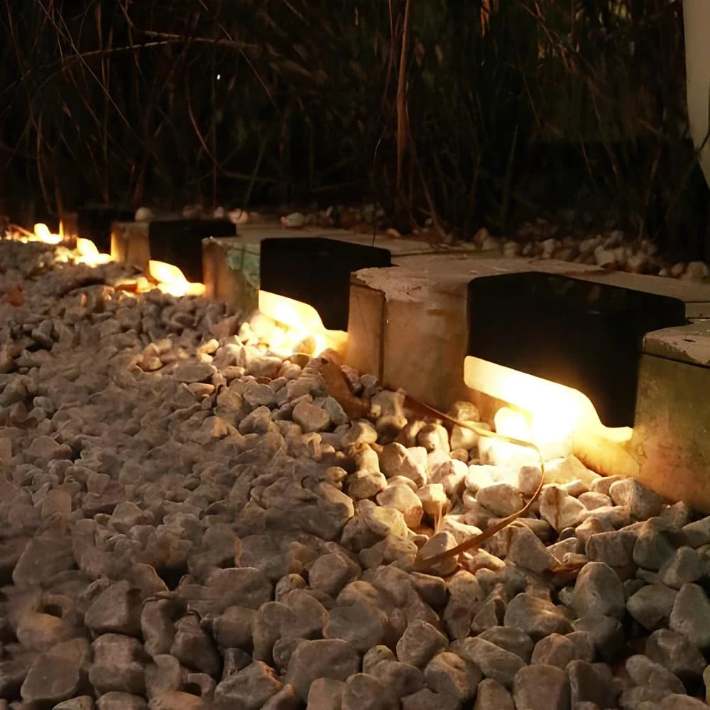 Solar Step Lights Dusk-to-Dawn LED Weather-Resistant
