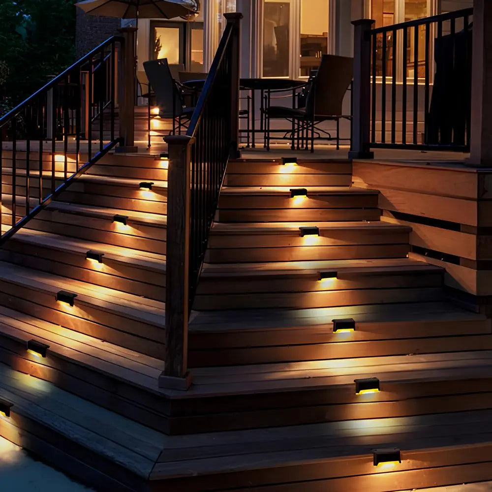 Solar Step Lights Dusk-to-Dawn LED Weather-Resistant