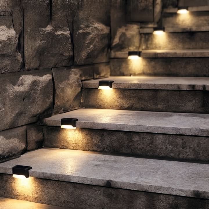 Solar Step Lights Dusk-to-Dawn Set of 8