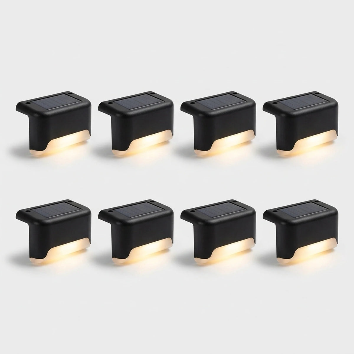 Solar Step Lights Dusk-to-Dawn Set of 8