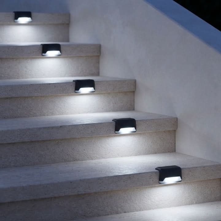 Solar Step Lights Dusk-to-Dawn Set of 8