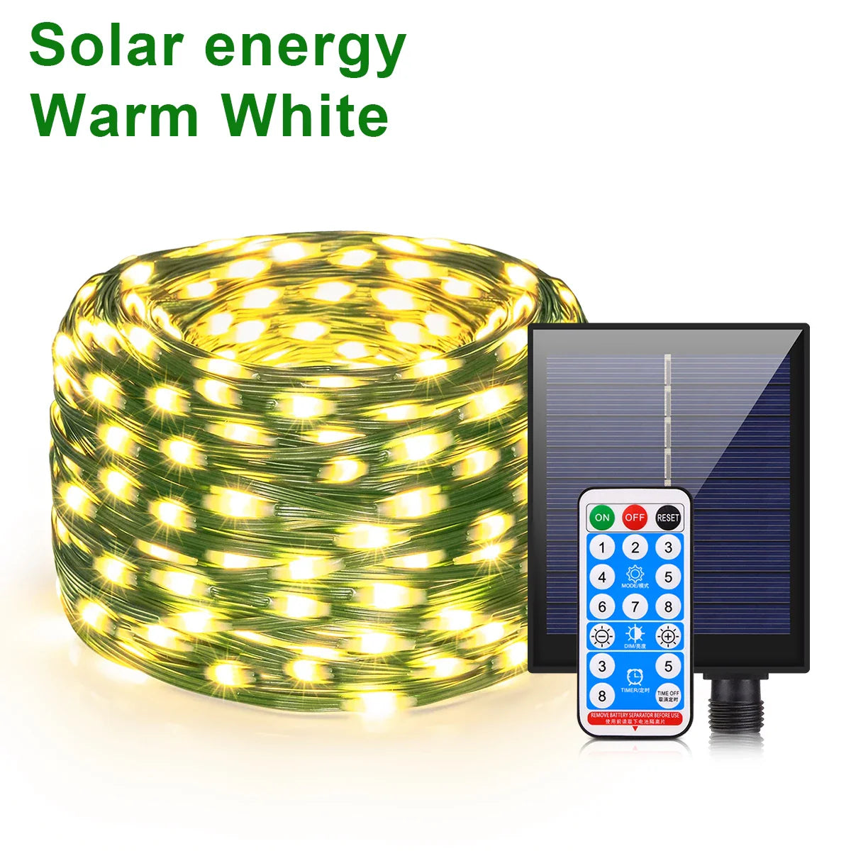 Solar String Lights Ultra-Bright Fast-Charge Solar Remote Control