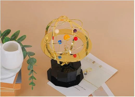 Solar System Model Five-Planet Hand-Operated Brass & Iron