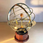 Solar System Orrery Brass Manual Rotation Weighted Base