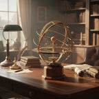 Solar System Orrery Brass Manual Rotation Weighted Base