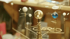 Solar System Orrery Brass Manual Rotation Weighted Base