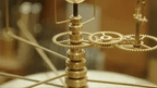 Solar System Orrery Brass Manual Rotation Weighted Base