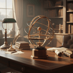 Solar System Orrery Polished Brass Manual Rotation Weighted Base