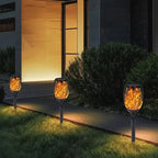 Solar Torch Lights Flickering Flame Stake Mount