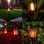 Solar Torch Lights Flickering Flame Stake Mount