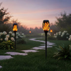 Solar Torch Lights Flickering Flame Stake Mount