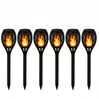Solar Torch Lights Flickering Flame Stake Mount