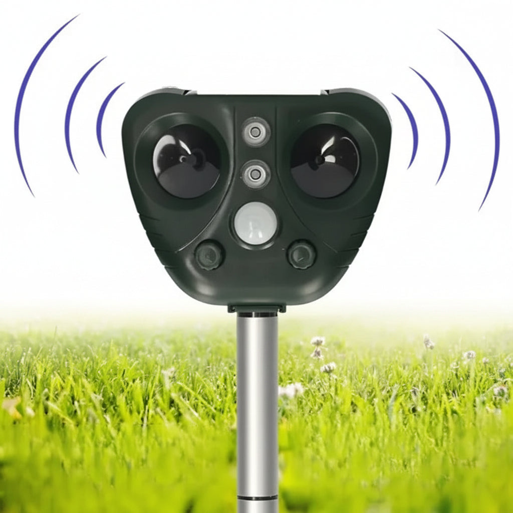 Solar & USB Rechargeable Ultrasonic & LED Bird Repeller