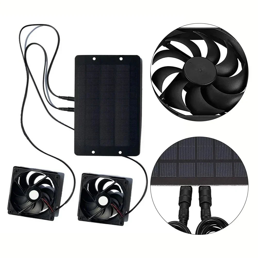 Solar Vent Fan Dual Fans 10W Weatherproof