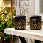 Solar Wall Lamp Set Peony Shadow Pattern Self Adhesive