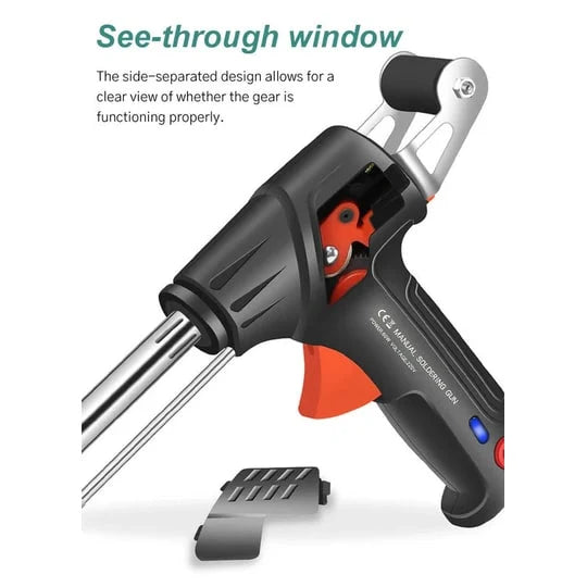 Soldering Gun Temperature-Controlled Integrated Wire Feeder Ergonomic Pistol Grip