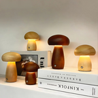 Solid Beechwood Touch-Dimmer Night Light (USB Rechargeable)