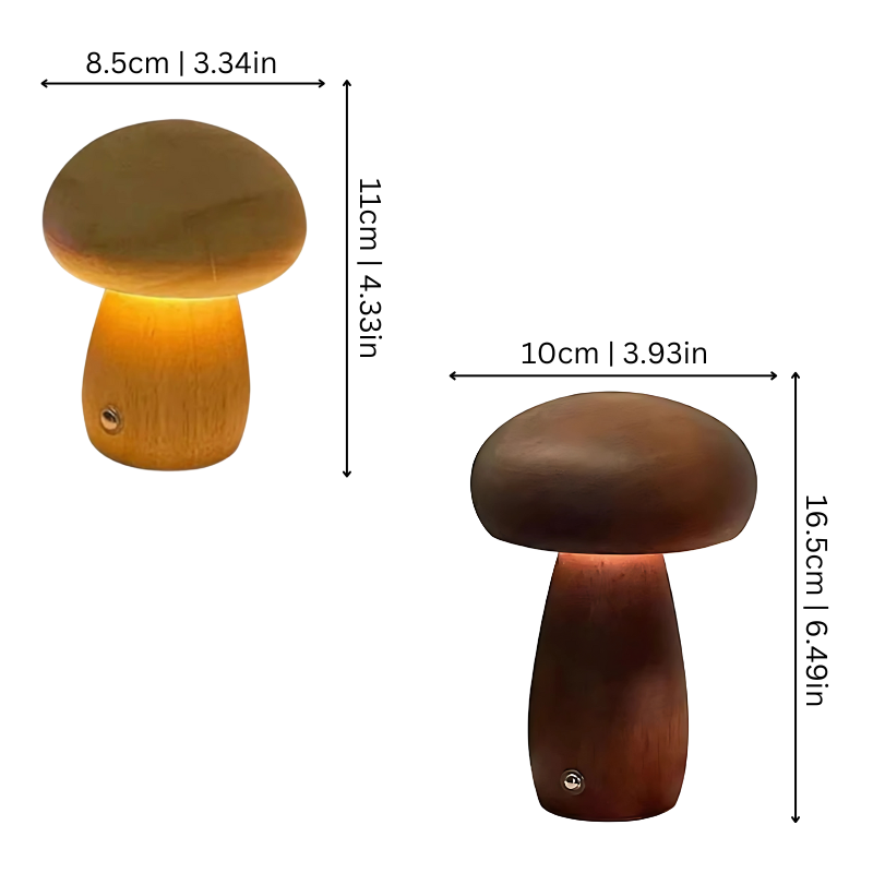 Solid Beechwood Touch-Dimmer Night Light (USB Rechargeable)