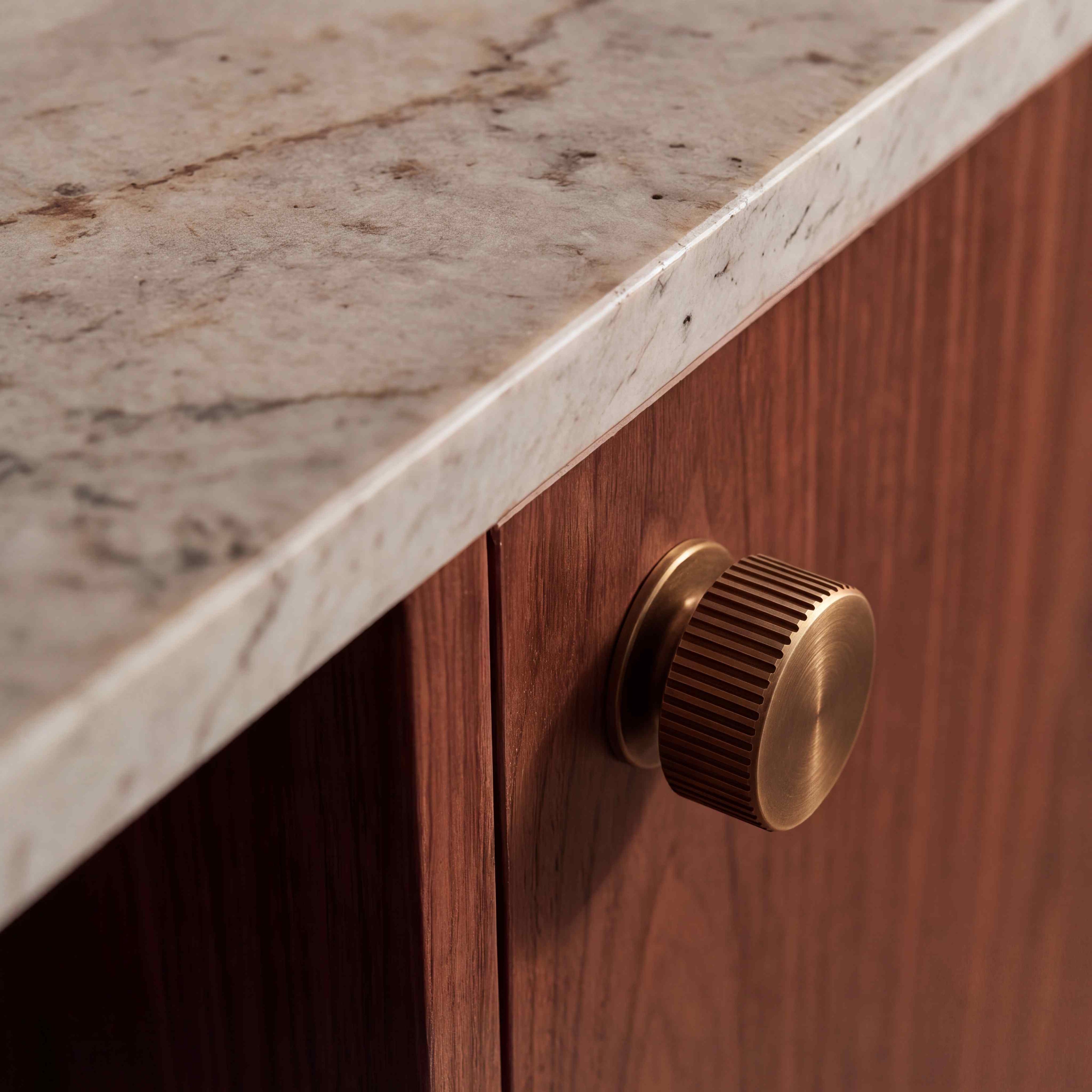 Solid Brass Antique Bronze Knurled Cabinet Hardware Set (Knobs & Pulls)